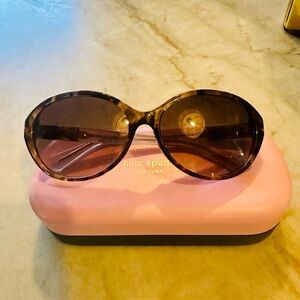 Kate Spade Tortoise Shell Sunglasses with Pink Case